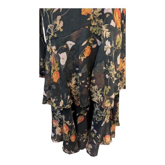 Lauren Ralph Lauren Womens Raisa Chiffon Floral Print Casual Dress Green Size:12 - Picture 10 of 16